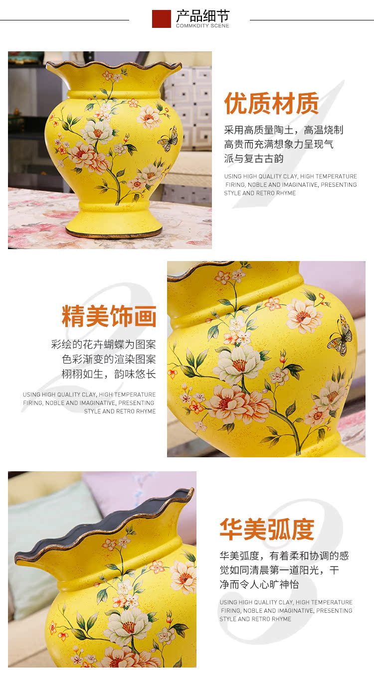 American vase furnishing articles household act the role ofing is tasted, creative New Year sitting room of Europe type restoring ancient ways simulation ceramics dried flower flower arranging flowers
