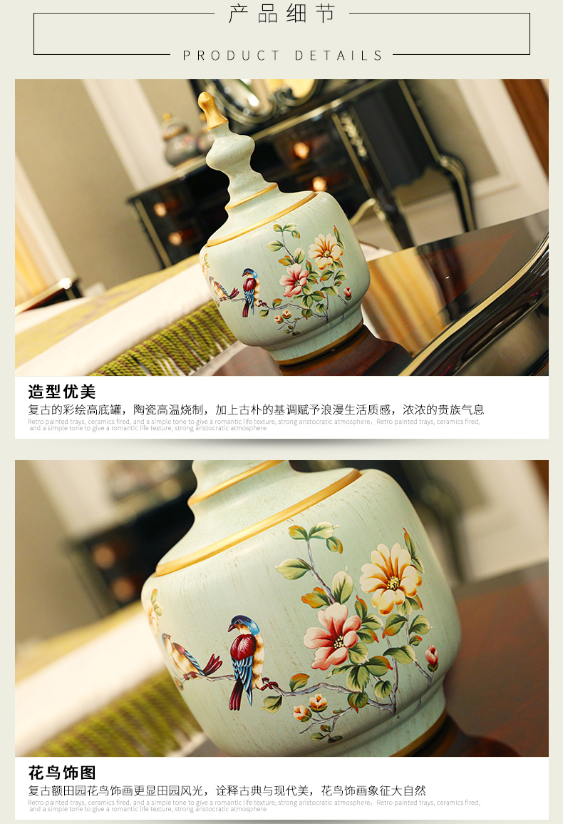 American retro ceramic storage tank creative European - style caddy fixings sitting room porch ark adornment furnishing articles household act the role ofing is tasted