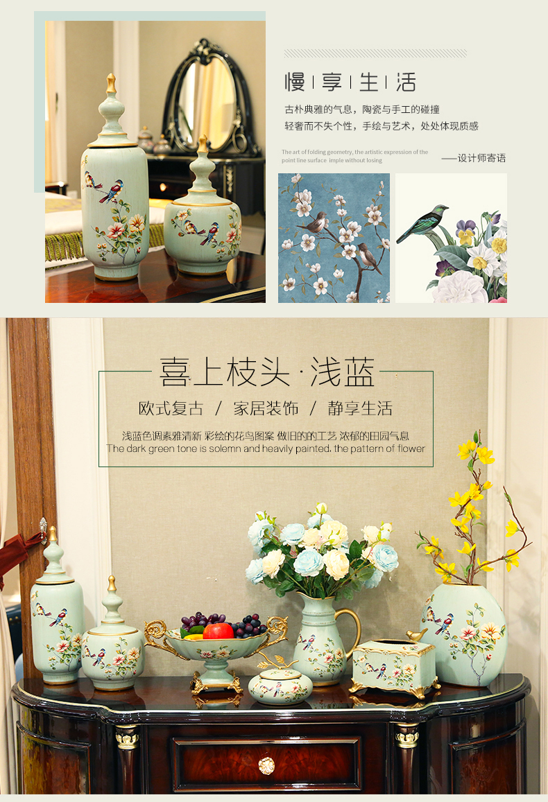 American retro ceramic storage tank creative European - style caddy fixings sitting room porch ark adornment furnishing articles household act the role ofing is tasted