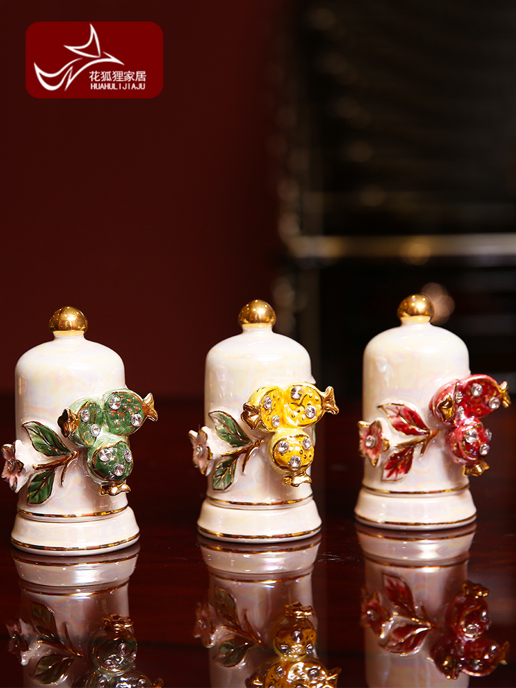 European ceramic toothpick tube Personality creative fashion household toothpick box Toothpick pot Cotton swab box Storage dual-use living room