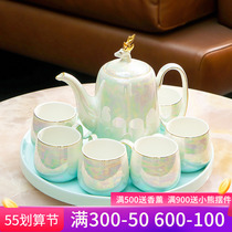 Light and luxurious ceramic water glass Sub-teapot Kettle Cup tea cup with suit Home Living room hospitality tea set Water modern