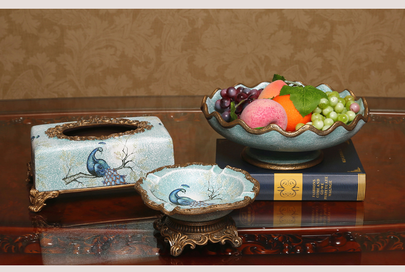American fruit bowl ceramic creative home furnishing articles ornaments continental plate tissue box sitting room tea table three suits for