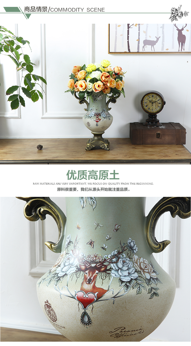 American vase creative ceramic art ceramic boreal Europe style restoring ancient ways vase sitting room adornment flower implement furnishing articles flower art as a whole