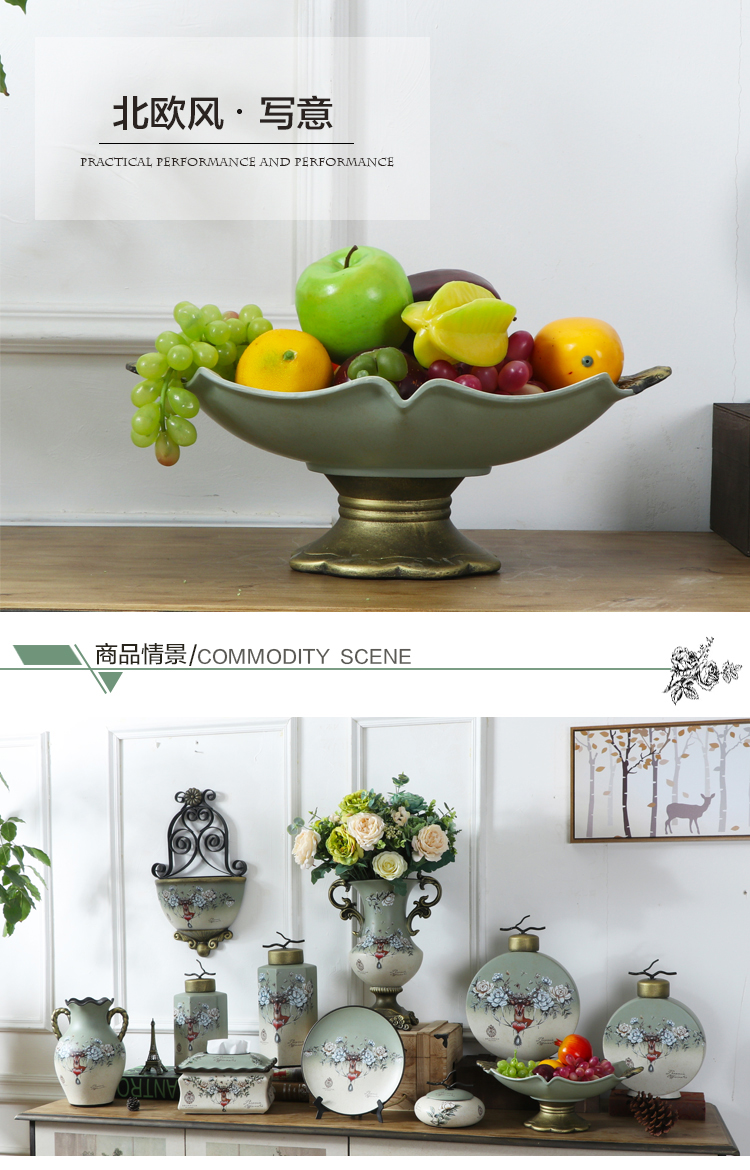 American snacks compote of fruit large ceramic household Nordic modern creative sitting room tea table European fruit bowl