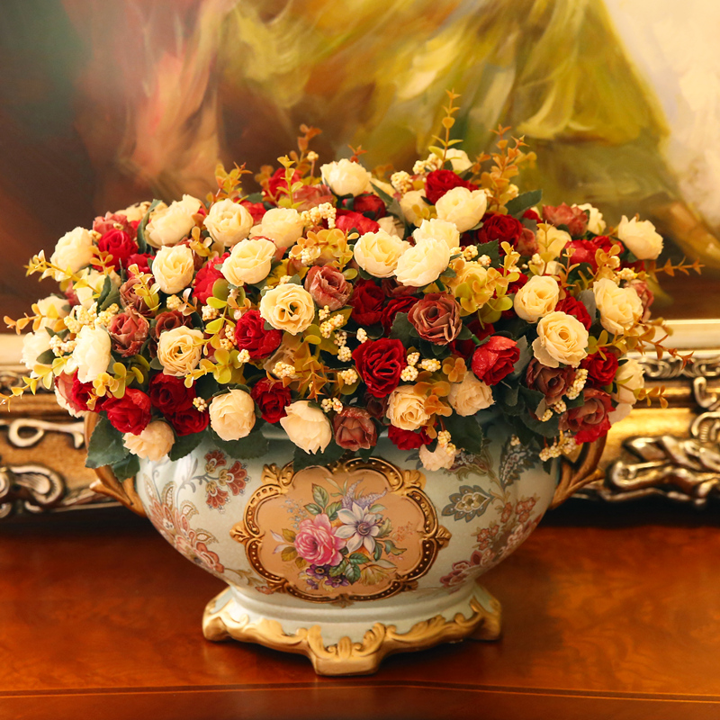 Flowers Fox Eurostyle Fields Garden Ceramic Vases American Pendulum pieces Living room Home Residence Decoration Wedding Gifts Dry Flower Inserts