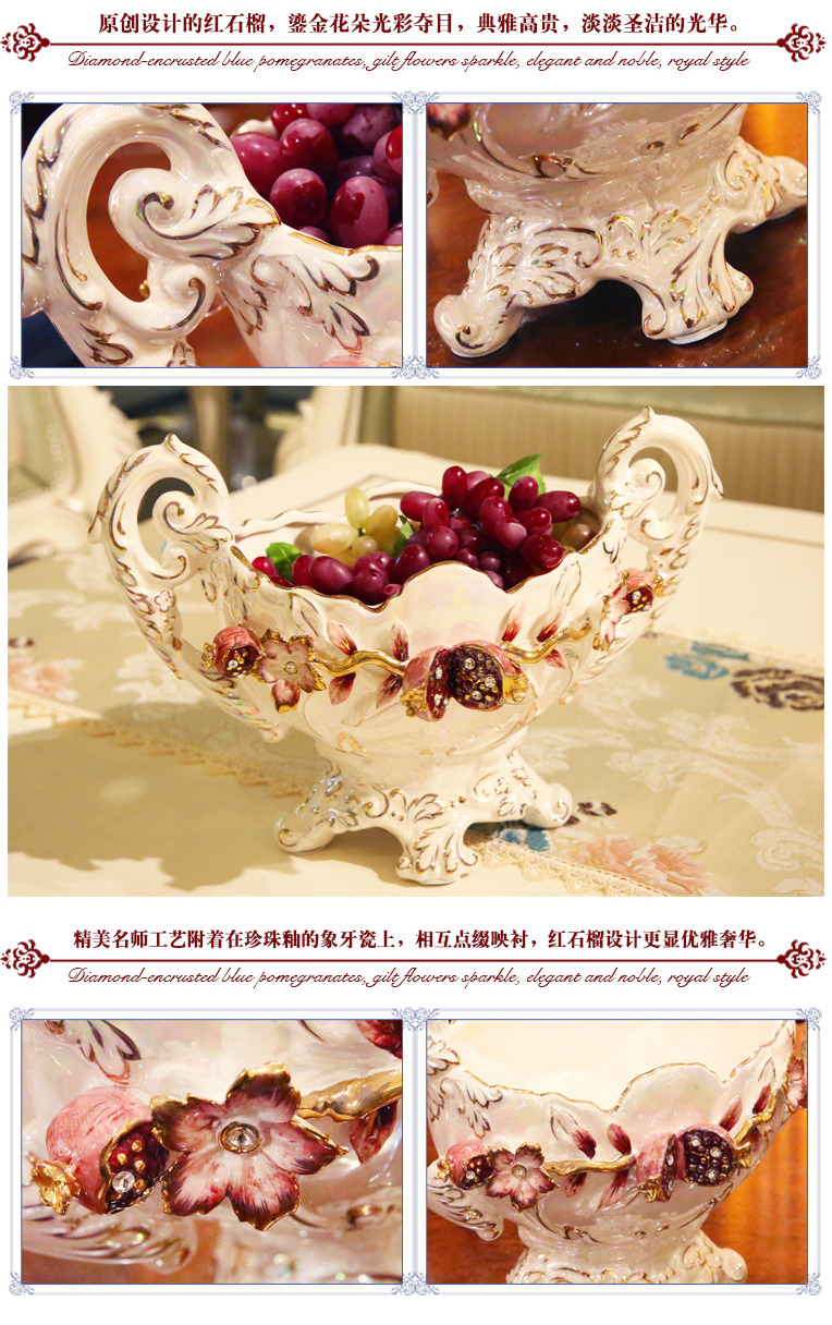 European ceramic plate paint made fruit bowl sitting room style restoring ancient ways wedding set auger pomegranate ivory porcelain fruit bowl