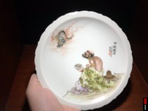 珏窑丙申雅赏款手绘粉彩降龙罗汉人物李丽锋作(华艺轩)