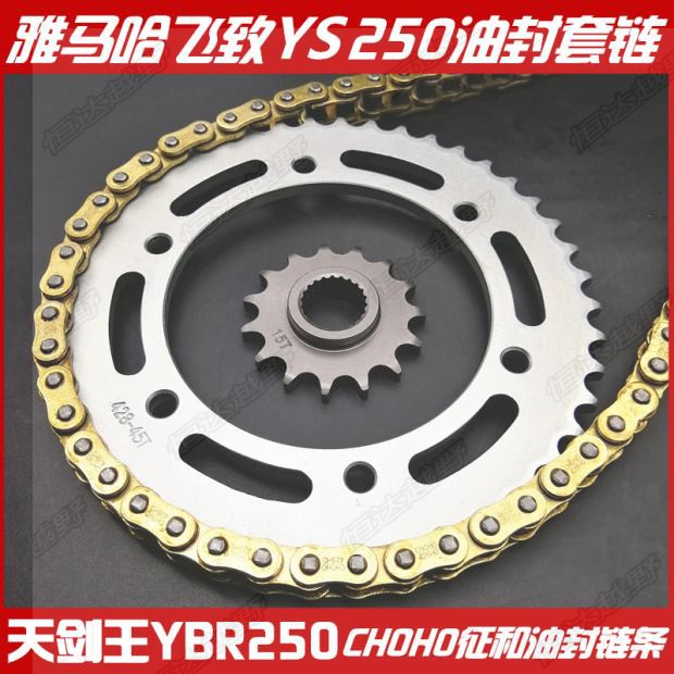 Yamaha Tianjian King YBR250 Feizhi YS250 Chain disc Chain Size Fly tooth disc Gear oil seal chain chain Sleeve chain