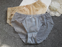 2 high-end foreign trade womens ultra-thin underwear white lace sexy incognito mesh large size fat MM bag hip perspective