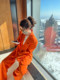 Jiang Wasai Spring and Autumn New Shape Cool Orange suit 2022 Broad Shoulder Casual Texture Suit Top Women