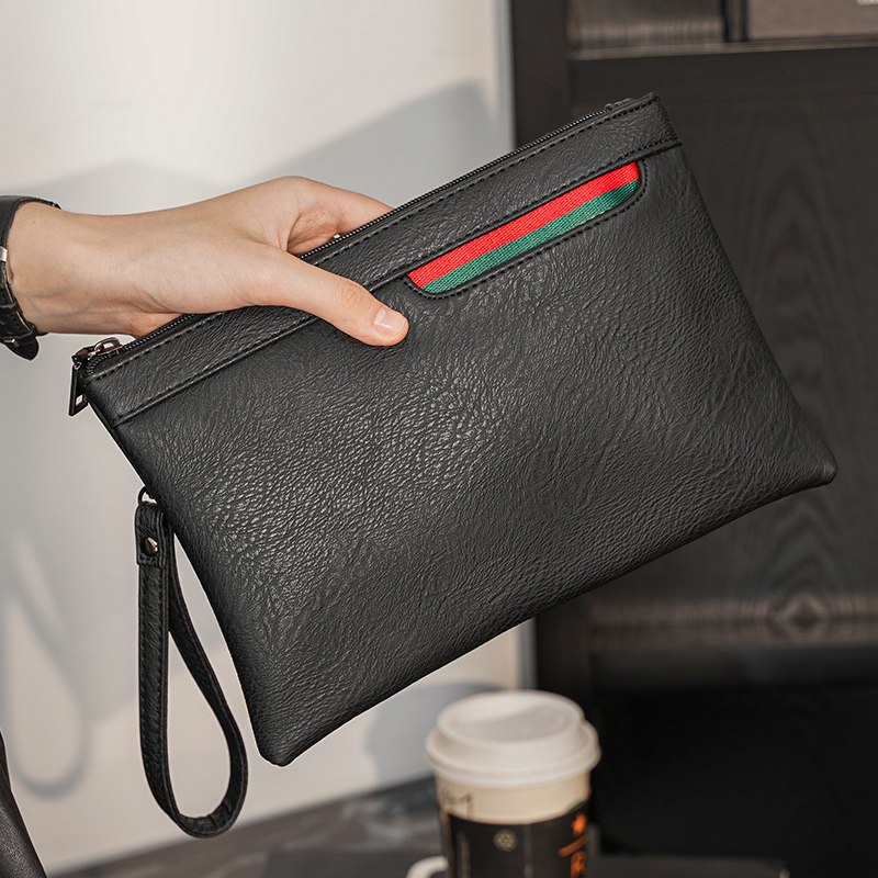 Hong Kong Genuine Leather Handbag Lady Handbag handgrip Pack Han version Street Envelope Bag IPAD Bag Wrist Bag Men's Bag-Taobao