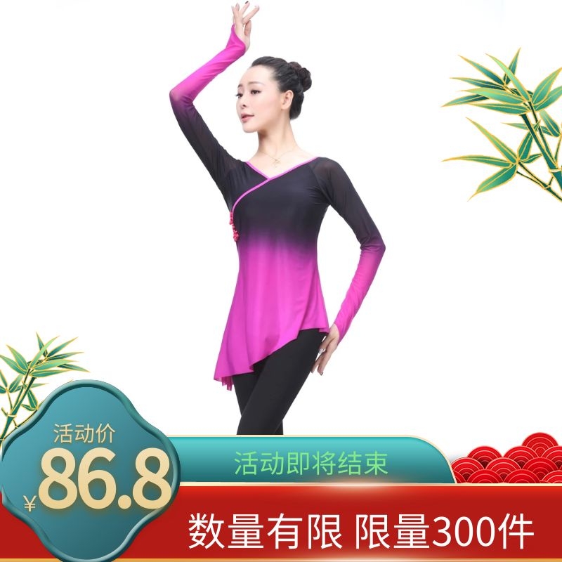 Ethnic Dance Costume Classical Dance Costume Xinjiang Ethnic Minority Dance Yarn Shape Mesh Gauze Practice Dress Female Top