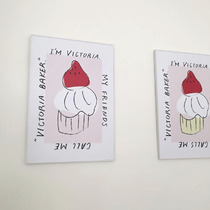 cute cake Korean sweet shop milky butter color cute cake pattern sweet decorated poster suit