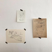 (Matisse) Vintage French special paper Matisse style small card set 3 pcs