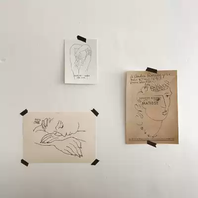 ) Matisse) Retro French Special Paper Matisse Style Small Card Set 3