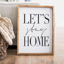 ) Lets stay-home) Nordic Minimalist Style Black And White Letters Home Decoration Poster