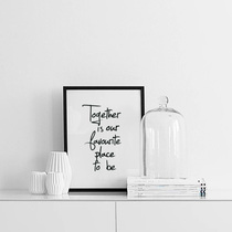 ) Be a togeter) Nordic minimalist style black and white Abstract Home Decorative Poster Companion