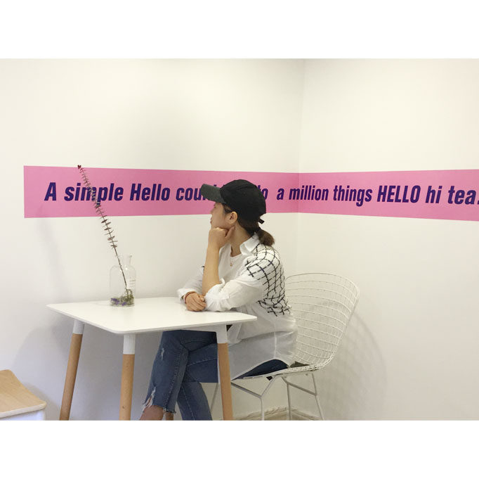 ins wind super long letters wall sticker shop decoration publicity stickers Korea pink yellow wall stickup custom