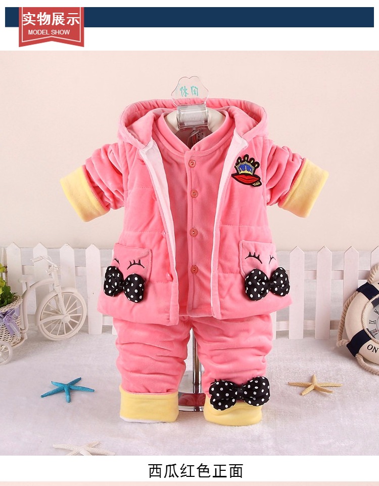 Bé gái mặc đồ mùa thu đông 0-1-2 tuổi Trẻ sơ sinh nửa bé Bộ đồ ba mảnh cho bé 3-6-9 tháng Quần áo trẻ em quần áo mùa đông shop trẻ em
