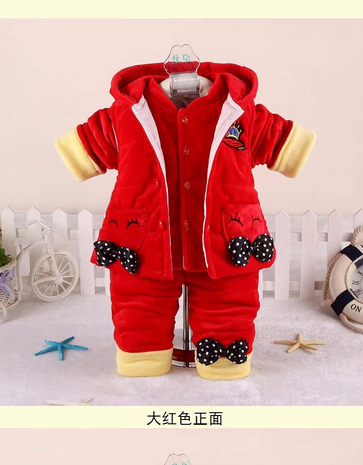 Bé gái mặc đồ mùa thu đông 0-1-2 tuổi Trẻ sơ sinh nửa bé Bộ đồ ba mảnh cho bé 3-6-9 tháng Quần áo trẻ em quần áo mùa đông shop trẻ em