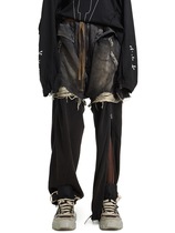 HAMCUS Distressed denim double pants RB