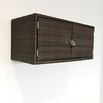 厨房浴室挂式储物收纳柜藤编防水防晒户外阳台室内杂物置物柜定制