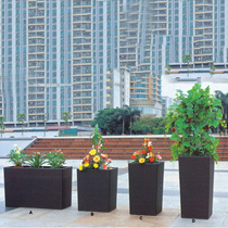 Dream of the family rattan flower box flower pot flower stand decoration flower trough balcony Club Garden outdoor furniture custom-made