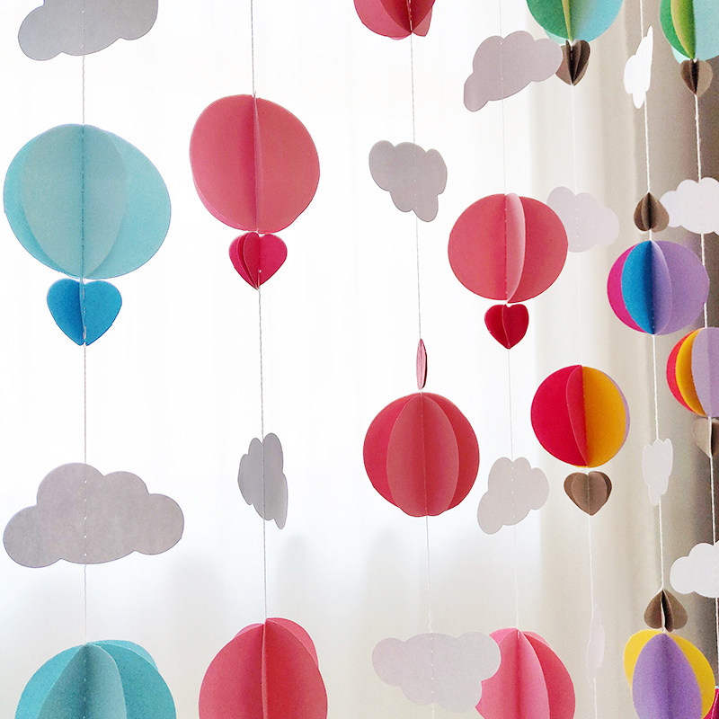 Christmas decorations Cloud flower kindergarten door curtain children's birthday party arrangement room hanging