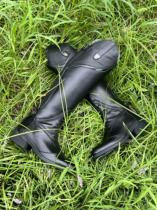 Equestrian boots knight boots mens fashionable riding boots cowhide high riding boots 612 black