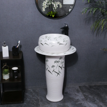 Dingyou Chinese orchid column washbasin balcony column wash basin floor type Nordic sink basin