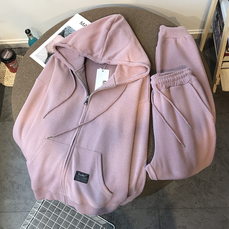 2022 spring and autumn new exploits with a cotton T-shirt with a thick cotton T female suit Chaoyang sends Han version sportswear casual two-piece style