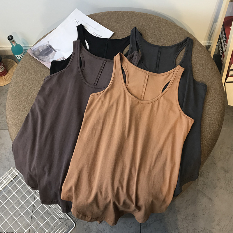 Summer new sleeveless harness small vest woman outside wearing Korean version sports casual sexy hit bottom black breathable 100 hitch