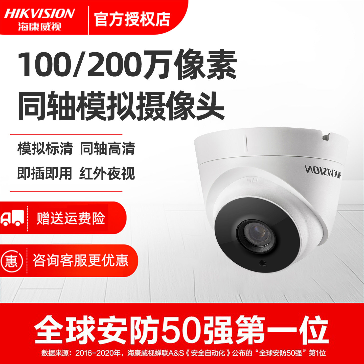 Камера Hikvision 1 миллион/2 миллиона коаксиальных аналоговых мониторов ночного видения высокой четкости для внутреннего купола 56D1T