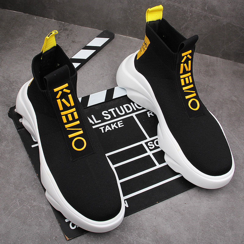 Socks shoes Men's high cylinder Summer men's shoes breathable and thin Damp Shoes Hip Hop Thick Bottom Inner Heightening Tide 100 Hitch Plate Shoes
