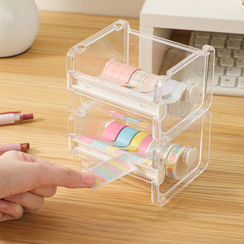 Transparent tape cutter tape tear