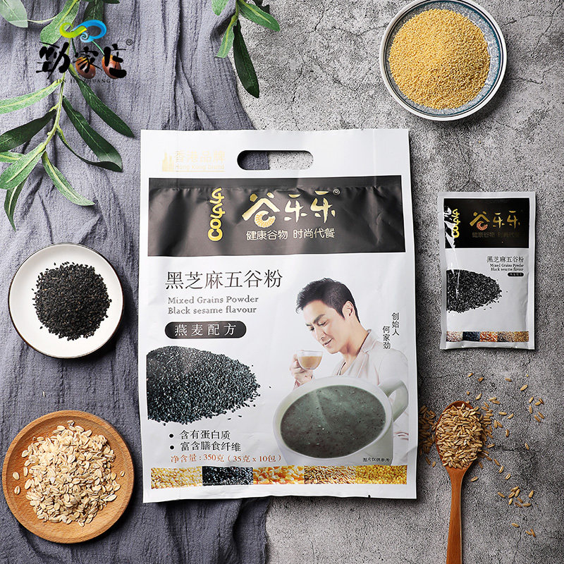 劲家庄 谷乐乐 黑芝麻五谷粉 350g*2件 双重优惠折后￥24.85包邮