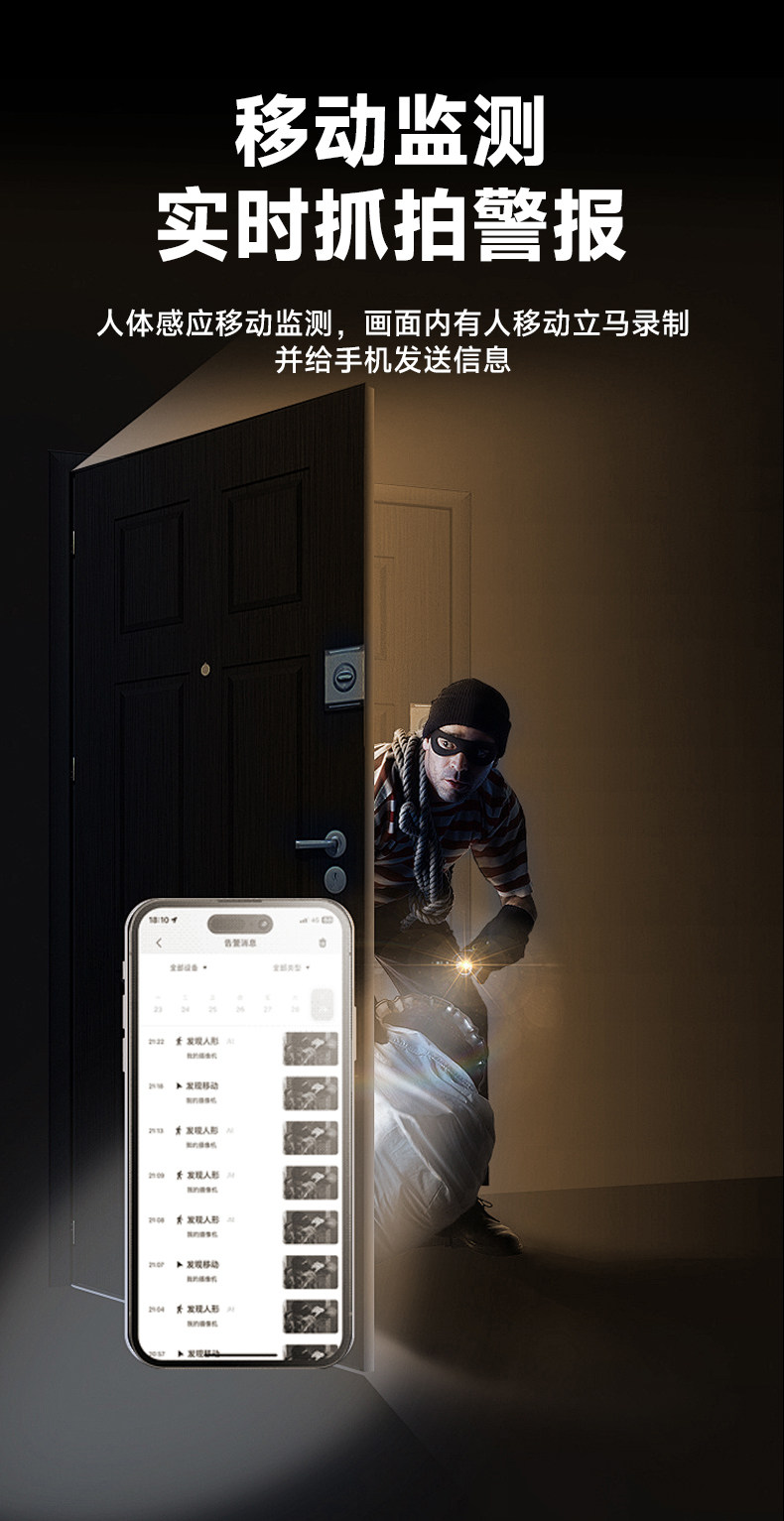 IP-камера 摄像头高清夜视家用连手机远程360度无死角监控器无线wifi免插电 Kompass