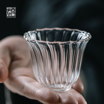  Kongyun Japanese high-end glass tea cup Kung Fu tea set High temperature resistant teacup Single cup Japanese handmade transparent cup