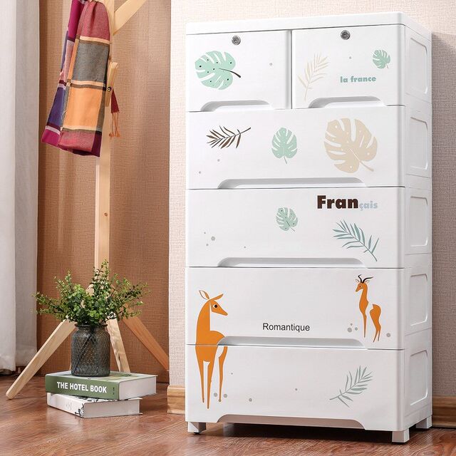 Thickened large drawer type storage cabinet plastic baby baby children's wardrobe locker finishing box chest of drawers