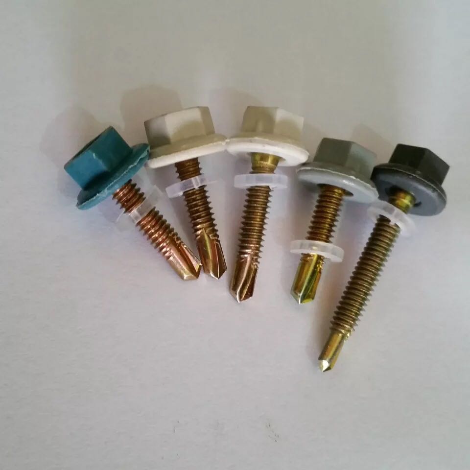 Plastic carbon steel nylon head hexagon self-tapping self-drilling screw Dovetail screw drill tail M5 5*19 25 32 