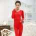 Slim-fit ấm đồ lót phụ nữ thời trang mùa đông thoáng khí sưởi ấm rắn màu cotton tròn cổ ấm đồ lót nữ dày Phù hợp với nóng lên