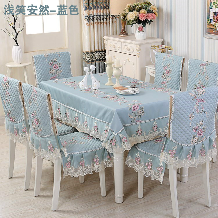 Ghế ăn đệm đặt đệm pad tựa lưng bàn ăn vải vải nhà bốn mùa đơn giản hình chữ nhật vải ghế phổ quát khăn trải bàn tròn tiệc cưới
