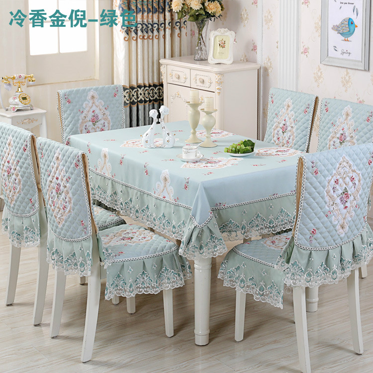 Ghế ăn đệm đặt đệm pad tựa lưng bàn ăn vải vải nhà bốn mùa đơn giản hình chữ nhật vải ghế phổ quát khăn trải bàn tròn tiệc cưới