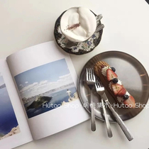 Walnut Bazaar chic Norse Simple Stainless Steel Metal Frosted Dinner Plate Salad Dessert Plate Home Round Tray