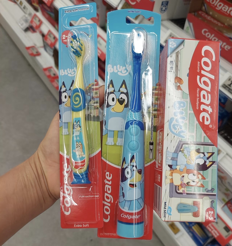 Domestic In-Stock Australian Genuine Bluey Children's Electric Toothbrush with Ultra-Fine Soft Bristles and Bluey Toothpaste Oral Care Set