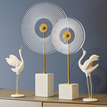 Light and luxurious Nordic style swing piece Living room Xuan Guan Decoration Combination Suit Marble Alloy-like Inter Home Furnishing