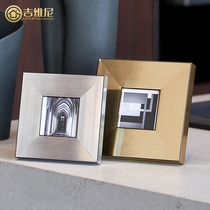 Creative Modern Photo Frame Pendulum Bench Pendulum Pieces Extremely Minimalist Eurostyle Glass Headboard Edge A Few Decorated Solid Wood Silver Photo Frame Art