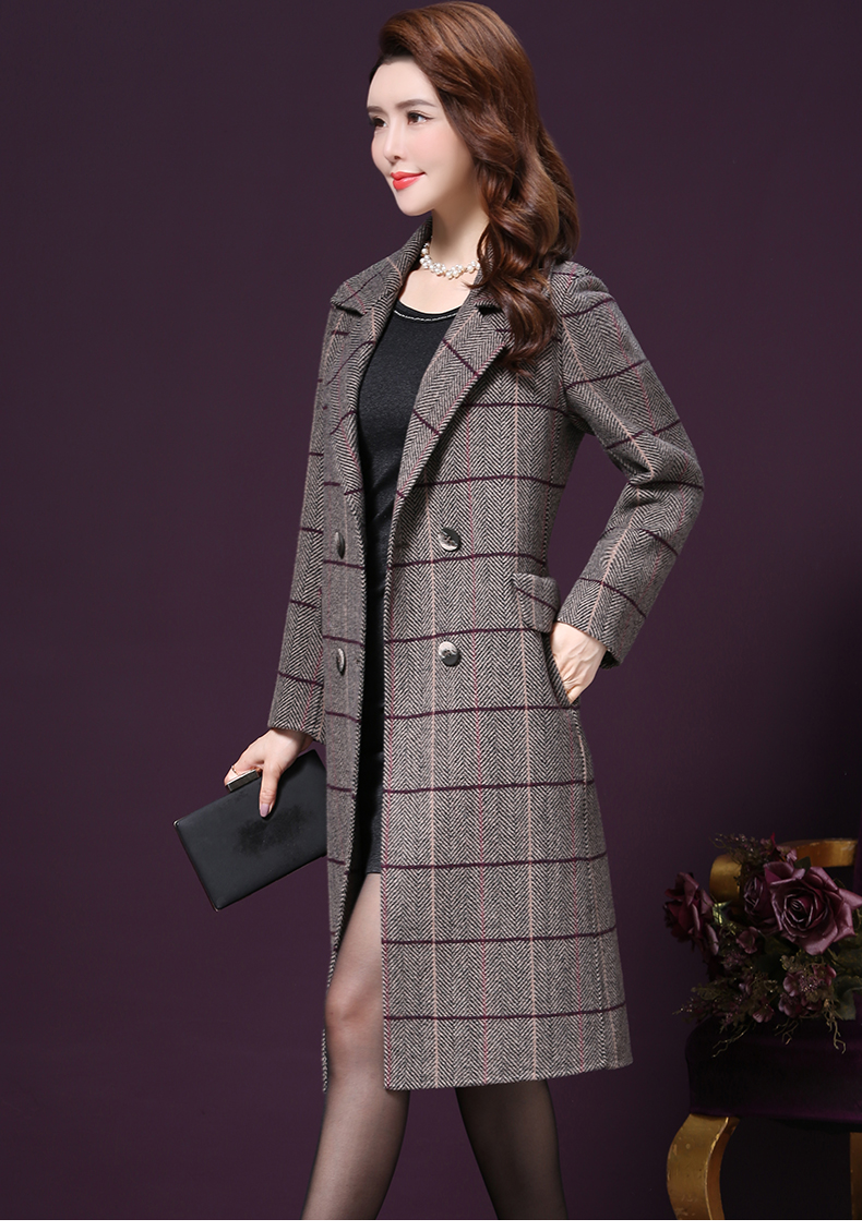 Wang Xiaoya 2018 mùa thu và mùa đông áo len cashmere hai mặt nữ dài phần lỏng lẻo áo len mẹ trung niên áo phao nữ dáng ngắn hàn quốc