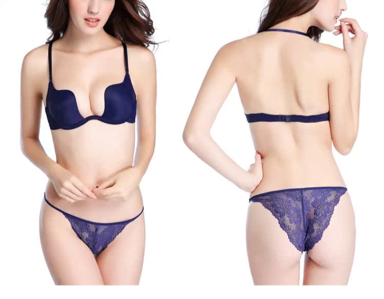 Người đẹp trở lại đồ lót phụ nữ thu thập ngực nhỏ gợi cảm dày chéo với áo ngực treo cổ yếm áo ngực vô hình do lot nu