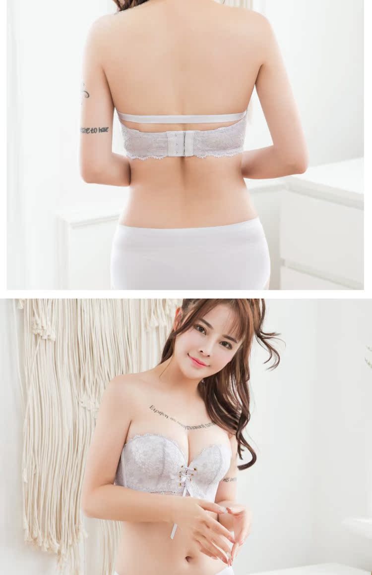 Quần lót quây thu thập chống trượt trên hỗ trợ nhỏ ngực dày ống trên không có vòng thép áo ngực vô hình dán váy cưới nữ ao lot hoc sinh